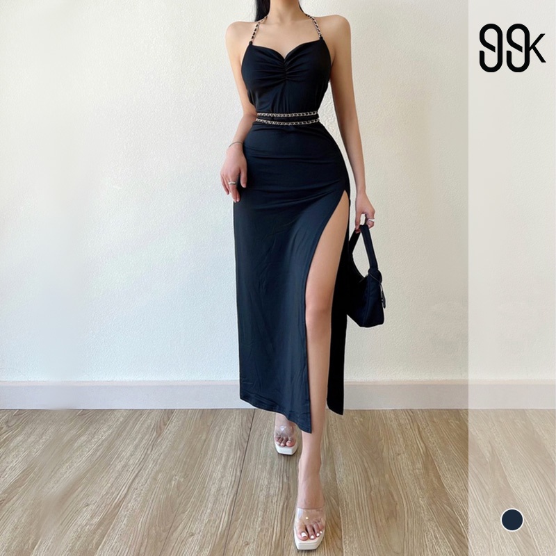 [Premium] Fashion Backless  Long Dress Club Bodycon  Dress 7457 S/M/L