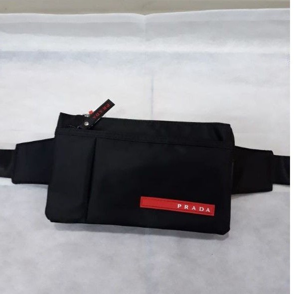 tas pinggang tipis pria wanita waist bag bahan nylon parasut