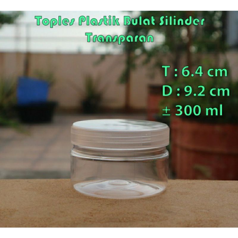Toples Kue Jar 300ML TEBAL Toples Tabung 300ML kecil Toples Jar Plastik 300ML Toples Plastik 300ML