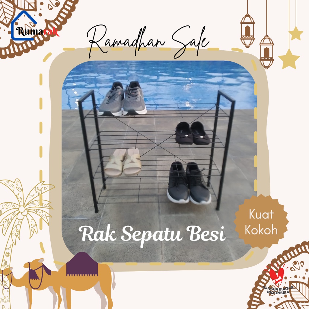 Rak Sepatu / Rak Sepatu Besi 4 Susun / Rak Sepatu Besi / Rak SERBAGUNA  / Rak Sepatu Minimalis / Rak