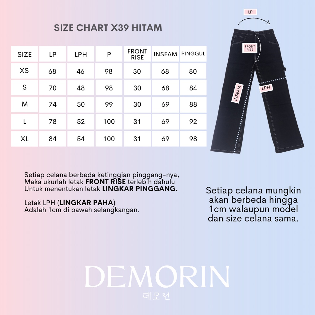 DEMORIN - Celana Panjang Jeans Wanita Highwaist Straight Jeans - Dyra Black X39