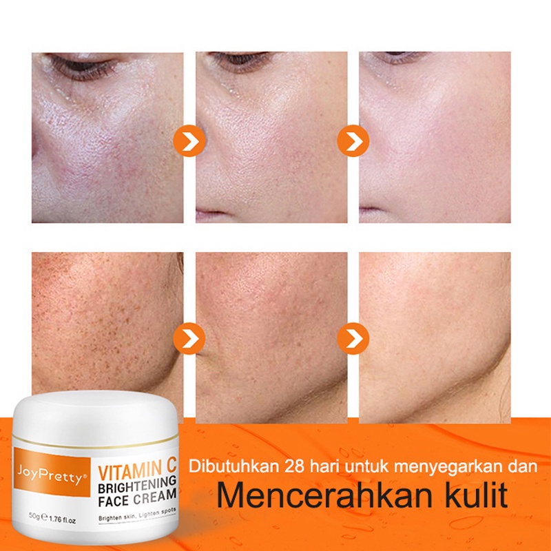 Cream Pemutih Wajah Perawatan Wajah Vitamin C Cream 50G Untuk Anti-kerut, Pelembab, Pemutihan Cepat Cream Pemutih Wajah