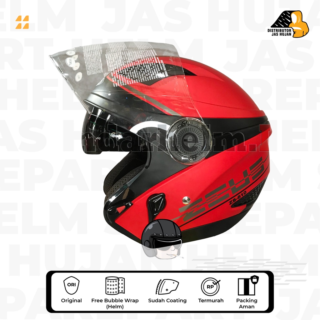 Helm Zeus 610 Motif 0017 Matt Red