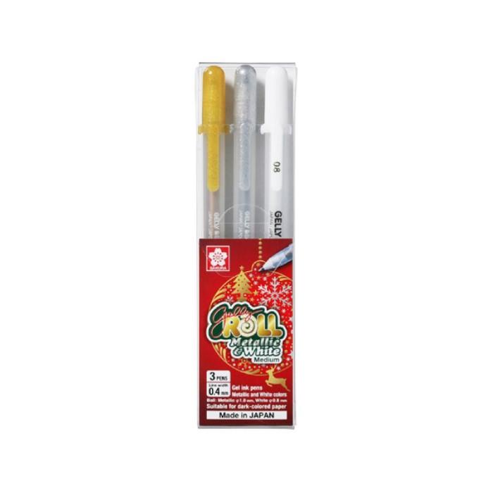 

Terlaris Sakura Gelly Roll Metallic & White Pen Set 3 Pcs