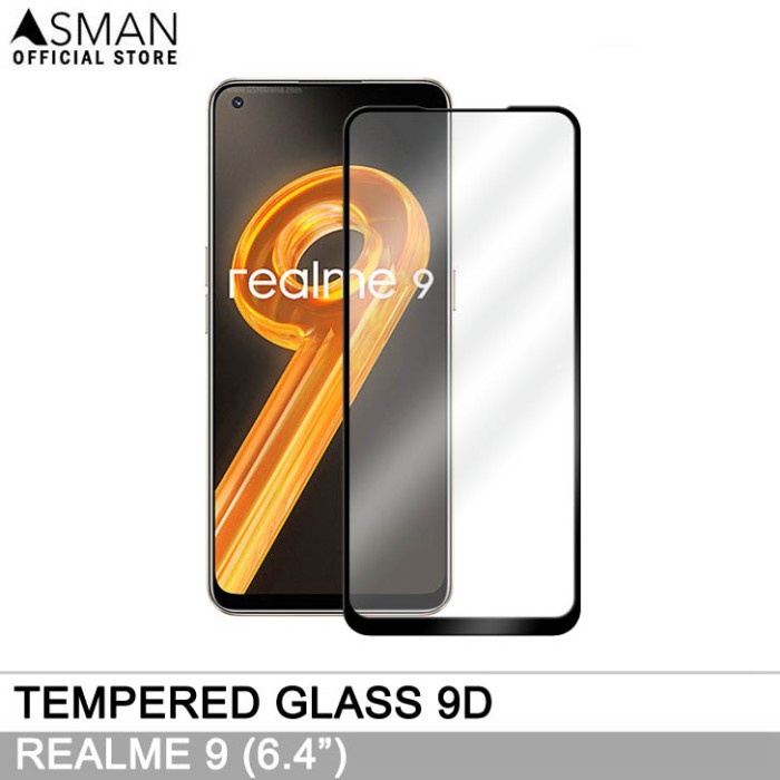 Tempered Glass Full Realme 9 (6.4&quot;) | Anti Gores Kaca - Hitam