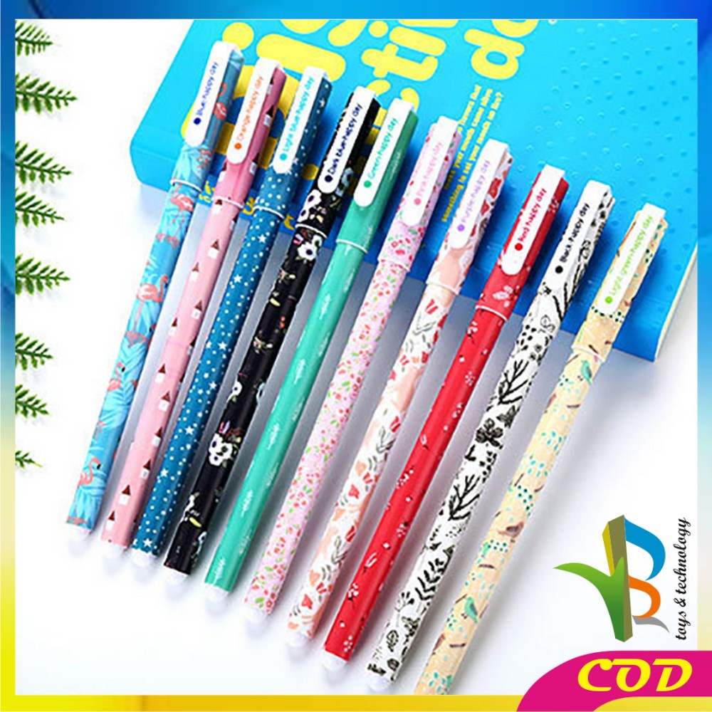 RB-A54 Pulpen Gel Set Warna Warni 10IN1 Pena Cair Motif Karakter / Pena Korea Color Pen Souvenir Set Alat Tulis Sekolah dan Kantor Import