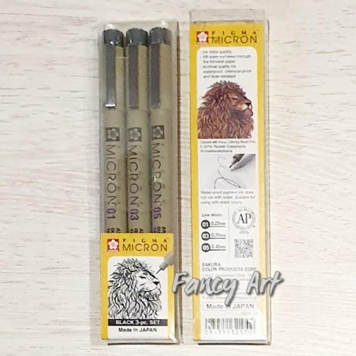 

Terlaris Sakura Pigma Micron Black Set 3 Drawing Pen Pigment Ink