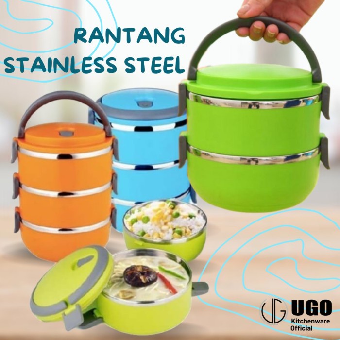 Rantang Susun Makanan Aesthetic Multifungsi Import Outdoor Terbaik L0L7 Korea Hajatan Nasi Murah Bek