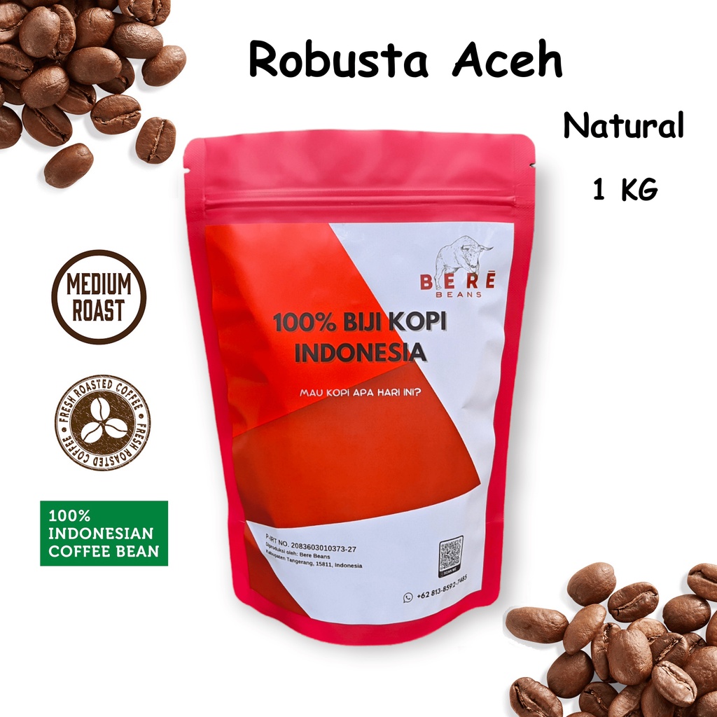 

Bere Beans - Kopi Robusta Aceh Gayo Sumatera Indonesia 1 KILO 1KG Biji Bubuk Coffee Beans Coffe Bean Giling 1 KG