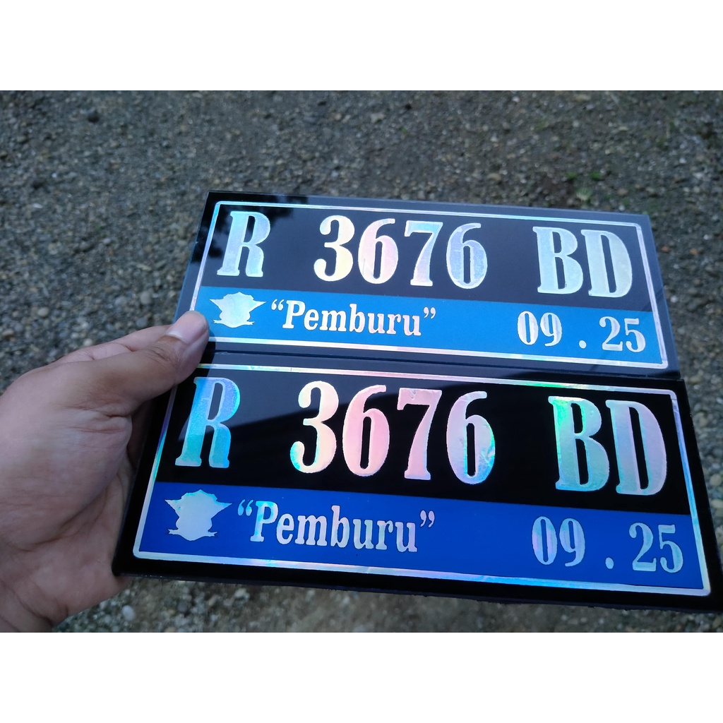 Plat Nomor Motor Listrik Variasi Akrilik Hologram