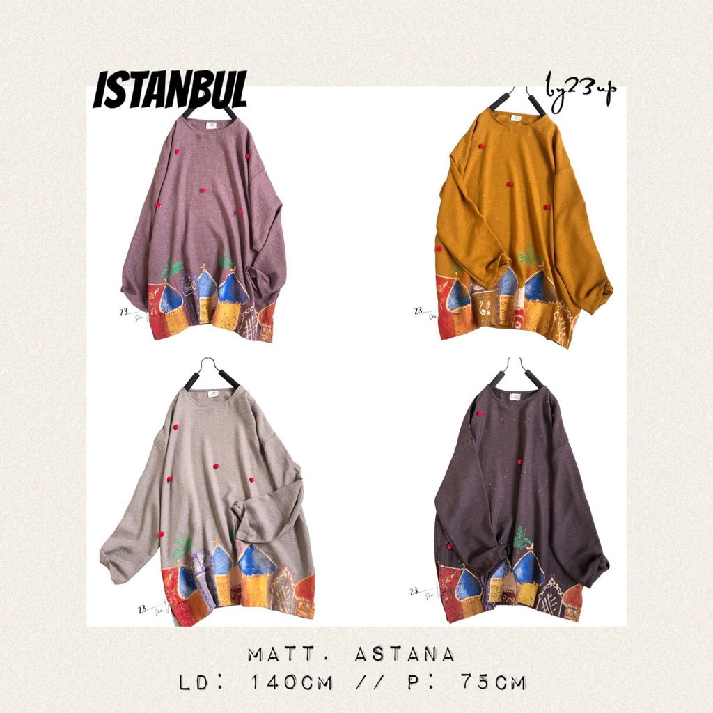 Atasan Wanita Kekinian Lengan Panjang Oversize LD 140 matt ASTANA motif ISTANBUL WOOL