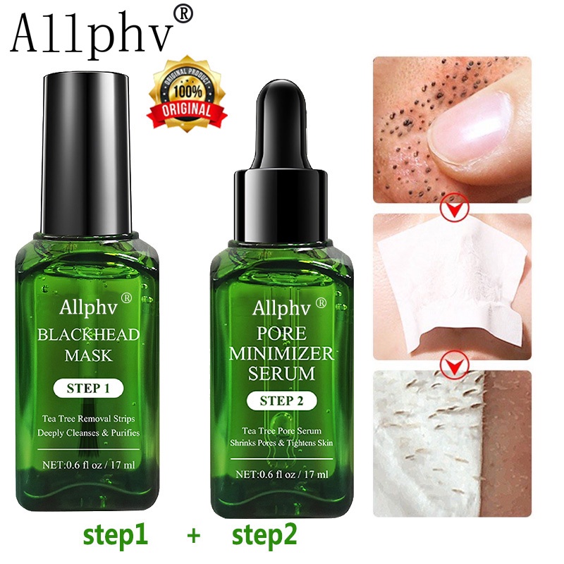 [Ready Stok] Allphv Blackhead Mask Masker Hidung Komedo Peel Off Masker Komedo Penghilang Serum Komedo STEP 1 &amp; STEP 2 Pore Serum