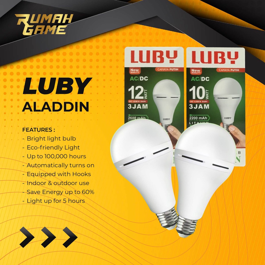 Luby Aladdin Lampu Emergency 10 watt 12 watt - 10 watt