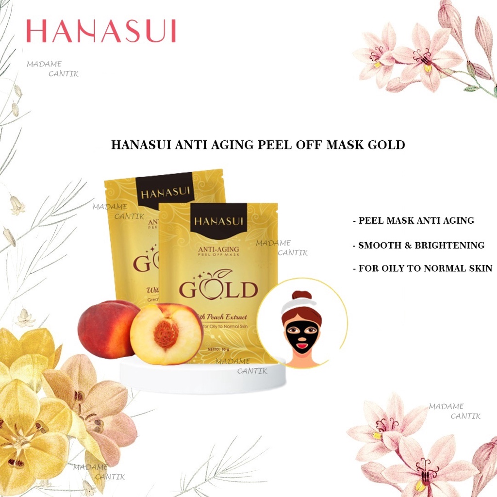 ✿ MADAME ✿ [ SACHET ] HANASUI MASKER LUMPUR WAJAH GOLD PEEL OFF BPOM ORIGINAL