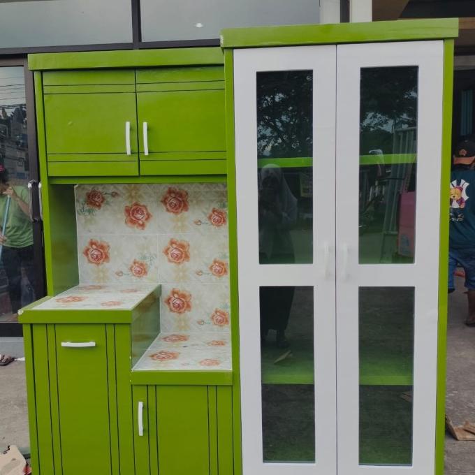 Lemari Piring/Rak Dapur Kayu 4Pintu Murah Supermart322