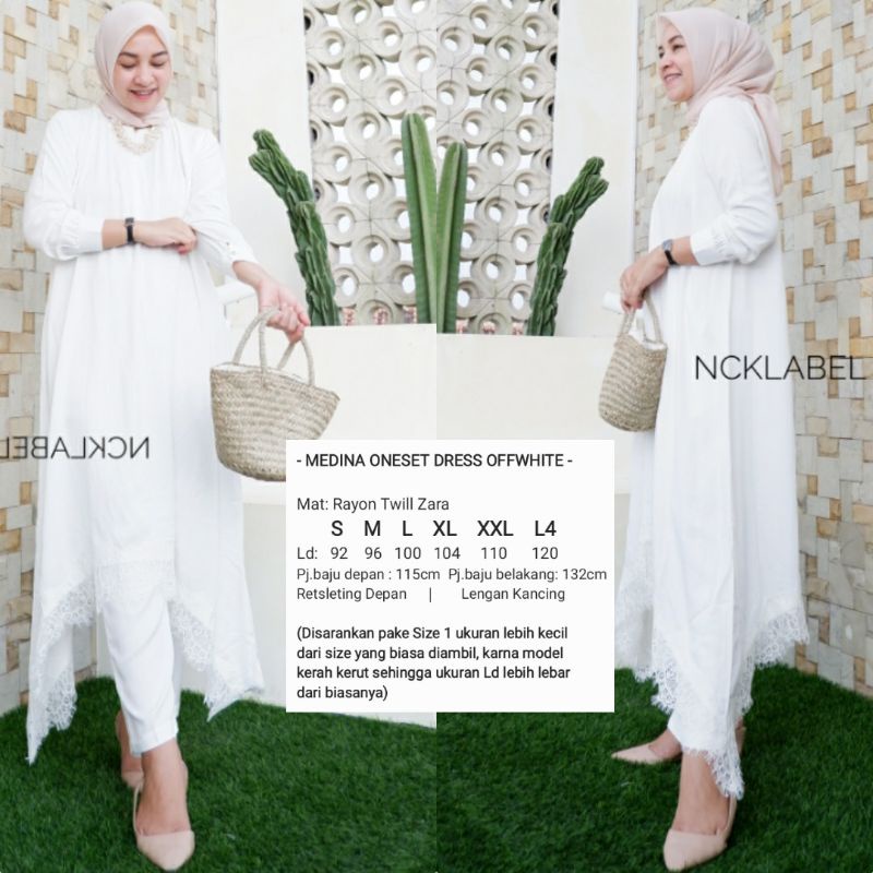 MEDINA ONESET DRESS ORI NCK LABEL SETELAN DRESS DAN CELANA RAYON TWILL ZARA EDISI LEBARAN