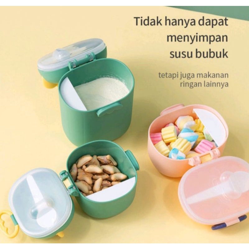 Kotak Susu Dino Bubuk Bayi 800ml Dispenser Tempat Wadah Susu Penyimpanan Milk Powder Serbaguna