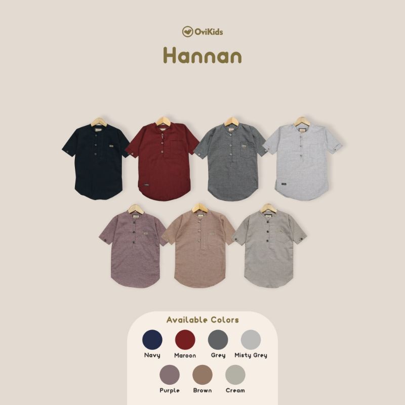 OVIKIDS Kemeja Koko Kurta Anak Laki-laki (2-12 Tahun) | HANNAN OVIKIDS