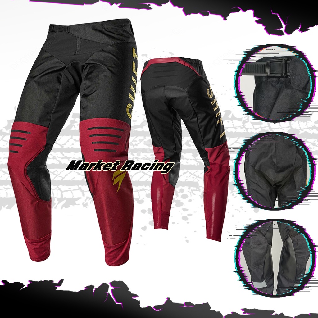 Celana Motor Cross Trail MERAH PUTIH BIRU (Celana Saja) Pakaian Jersey Jerset pants Motocross Cros A
