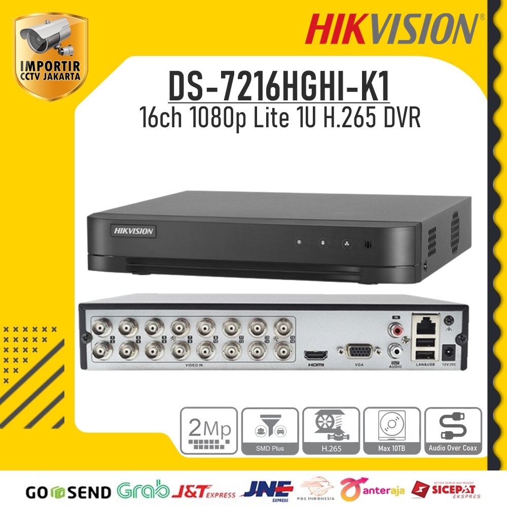 DVR HIKVISION 16CH DS-7216HGHI-K1 2MP