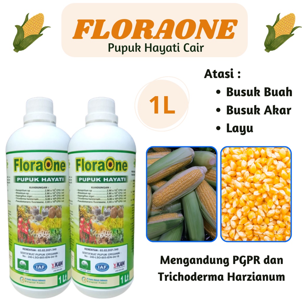 Pupuk FLoraOne, pupuk hayati cair, Pupuk Tricoderma Harzianum, Fungisida Tricoderma Floraone Cair Bu