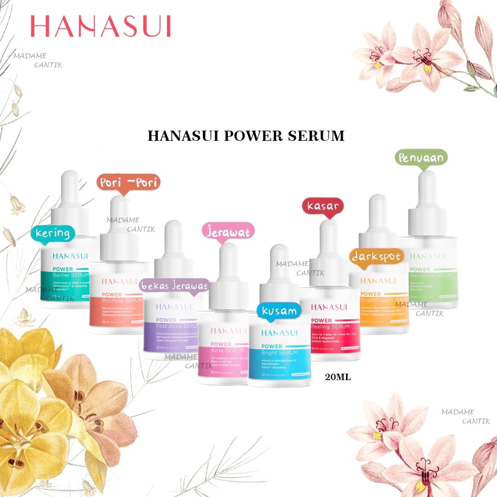 ✿ MADAME ✿HANASUI SERUM POWER SERIES -BRIGHT BAKUCHIOL ACNE PEELING BARRIER BPOM