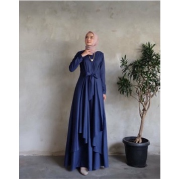 ( Size 5L XXXL XXL XL L M S) ALUNA MAXI DRESS | ALUNA DRESS CANTIK | BAJU WANITA JUMBO MATT SYAKILA HQ