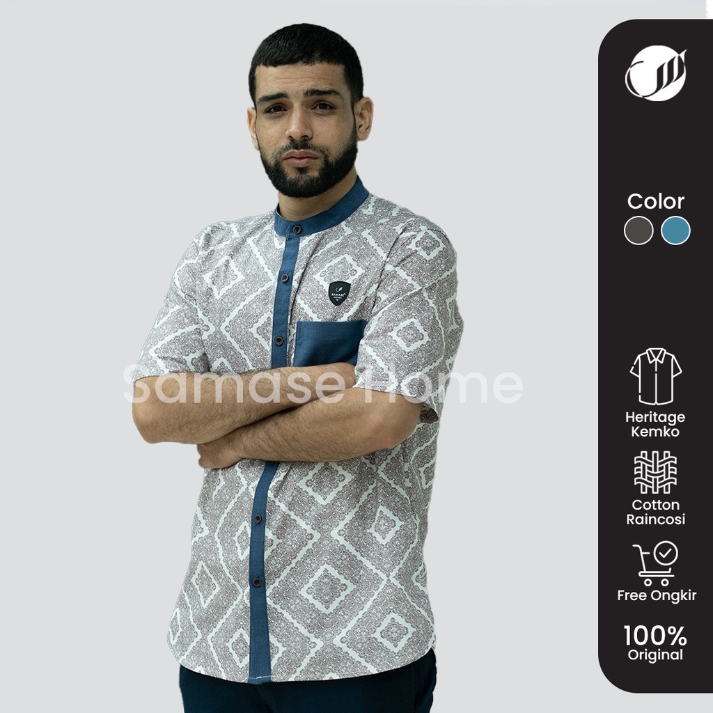 Samase Casual Kemko L004 Limited Edition - Kemeja Koko Atasan Casual Katun Masaya Baju Koko Pria Sam