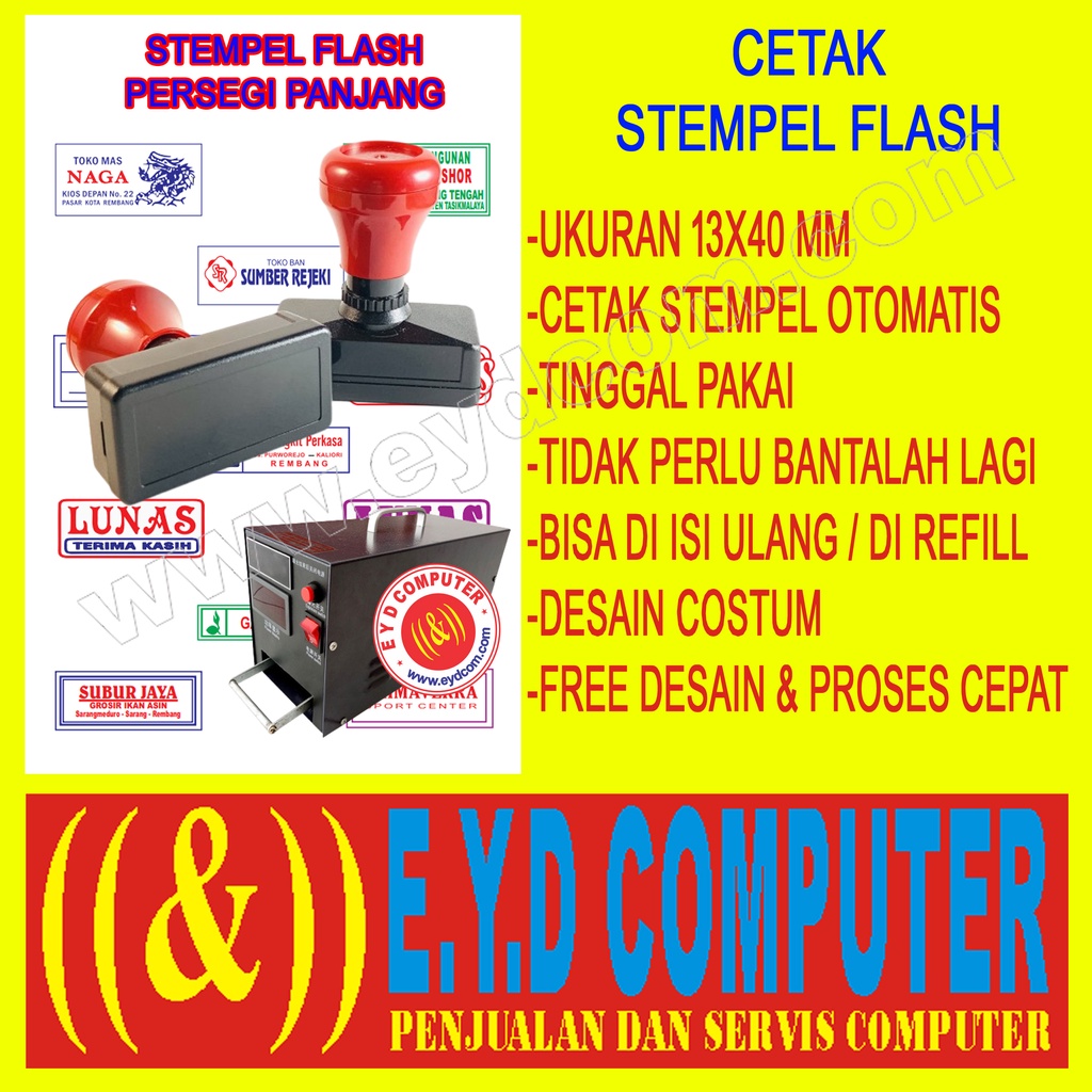 

CETAK STEMPEL FLASH 13X40MM PERSEGI PANJANG FREE DESAIN COSTUM CAP SETEMPEL OTOMATIS PRINT STAMP
