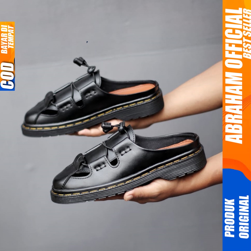 Sandal Sepatu Pria Casual Sendal Slide Pria Selop Distro Kekinian Abraham BOSTON