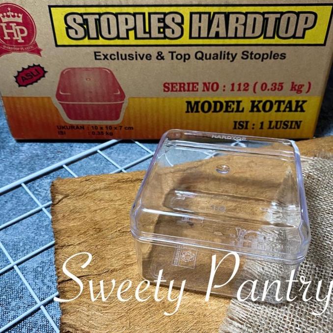 Toples kue kering hardtop 112 persegi ukuran 10x10x7cm