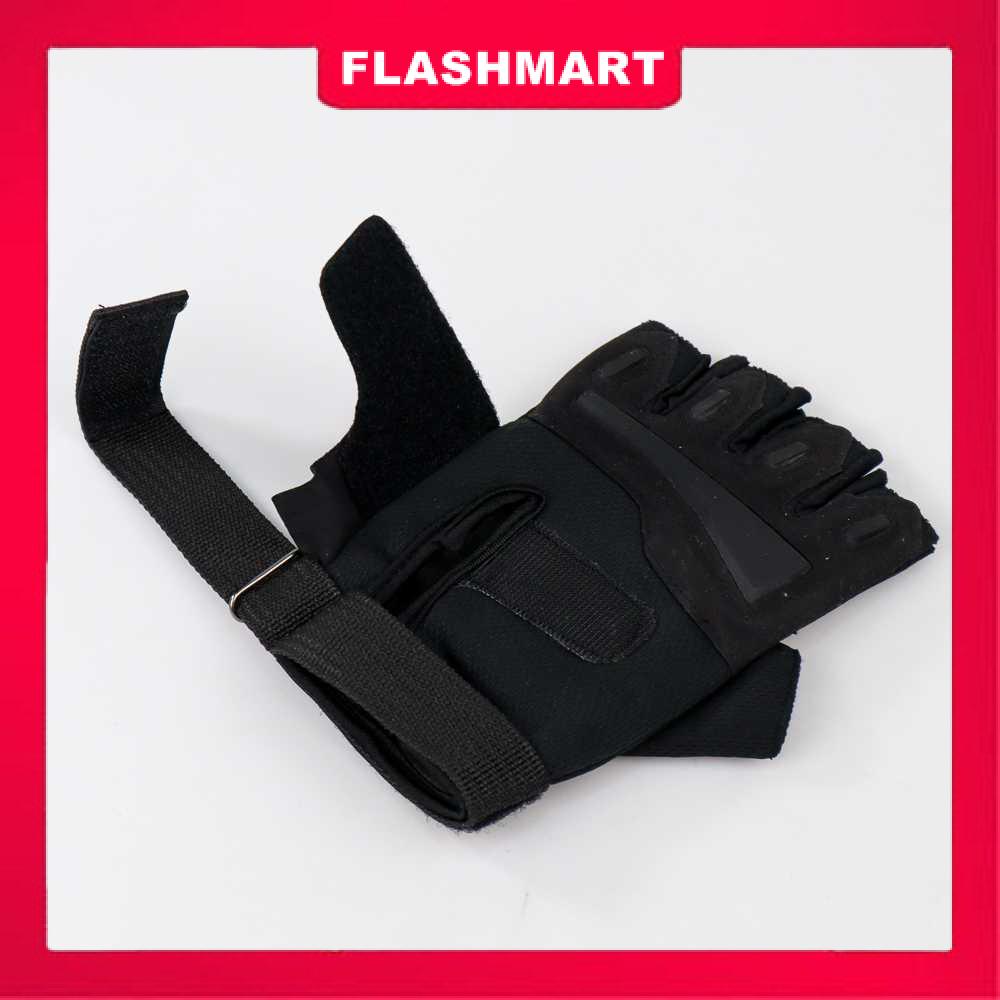 Murah Lebay Flashmart Black Eagle Sarung Tangan Motor Tactical Half Finger - PC016