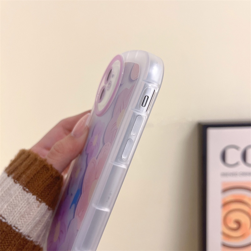 Casing Samsung A22 A32 A12 A13 A03s A03 A73 A53 A33 A23 M32 M22 A72 A20s A52s A21s A51 A50 A50s A30s A10s A11 M11 M12 M22 M32 S20 S21 FE S22 Motif Bunga Ungu Transparent Phone Case Precision Hole All inclusive Protective Phone Case Shockproof Back Cover