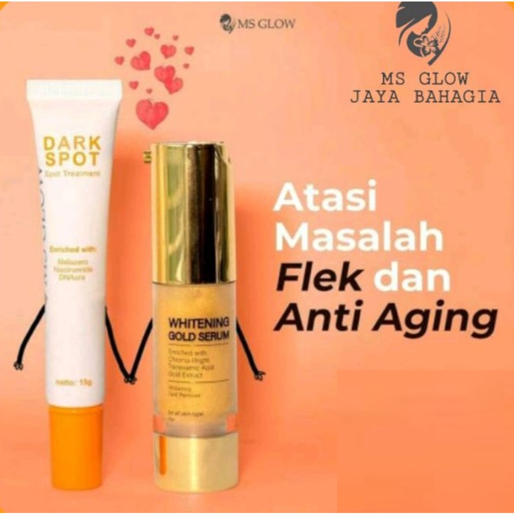 SERUM GOLD + DARK SPOT / COMBO PRODUK MS GLOW TERMURAH