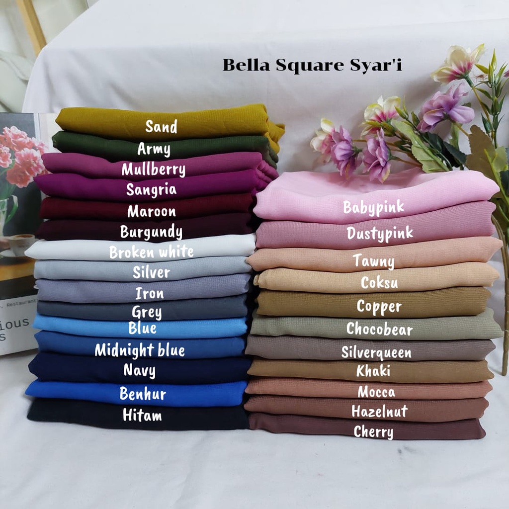 Paket 10pc BELLA SYARI SEGIEMPAT (bisa pilih warna)