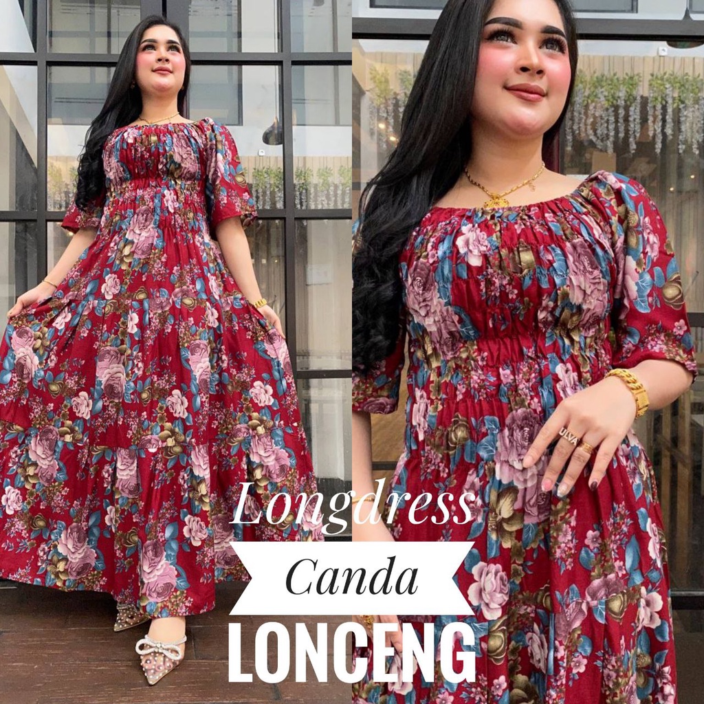 Longdress Canda Lengan Lonceng Mawar Berdusta  / Daster Bali