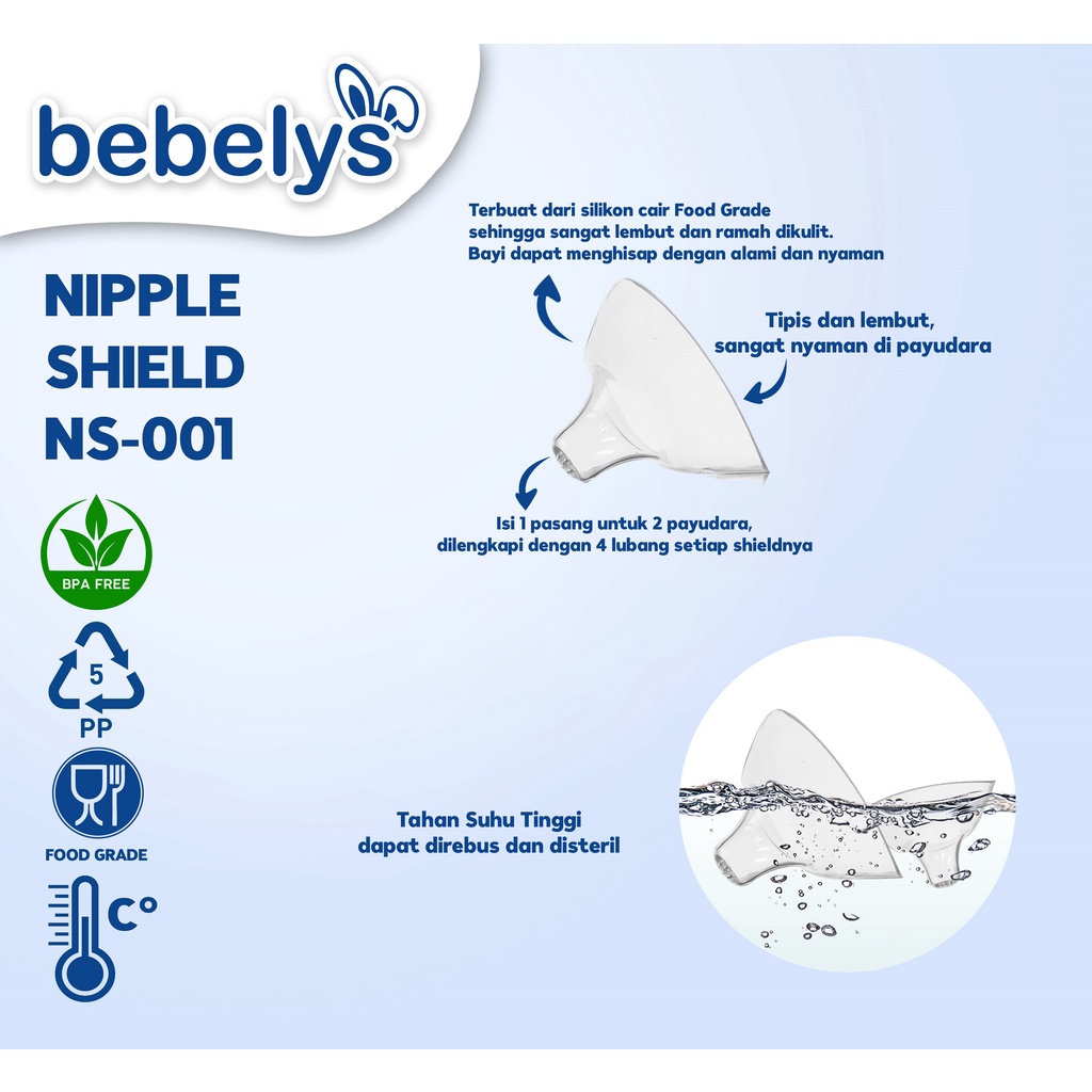 Bebelys Nipple Shield Pelindung Puting Menyusui Bagus Aman Higenis Oke