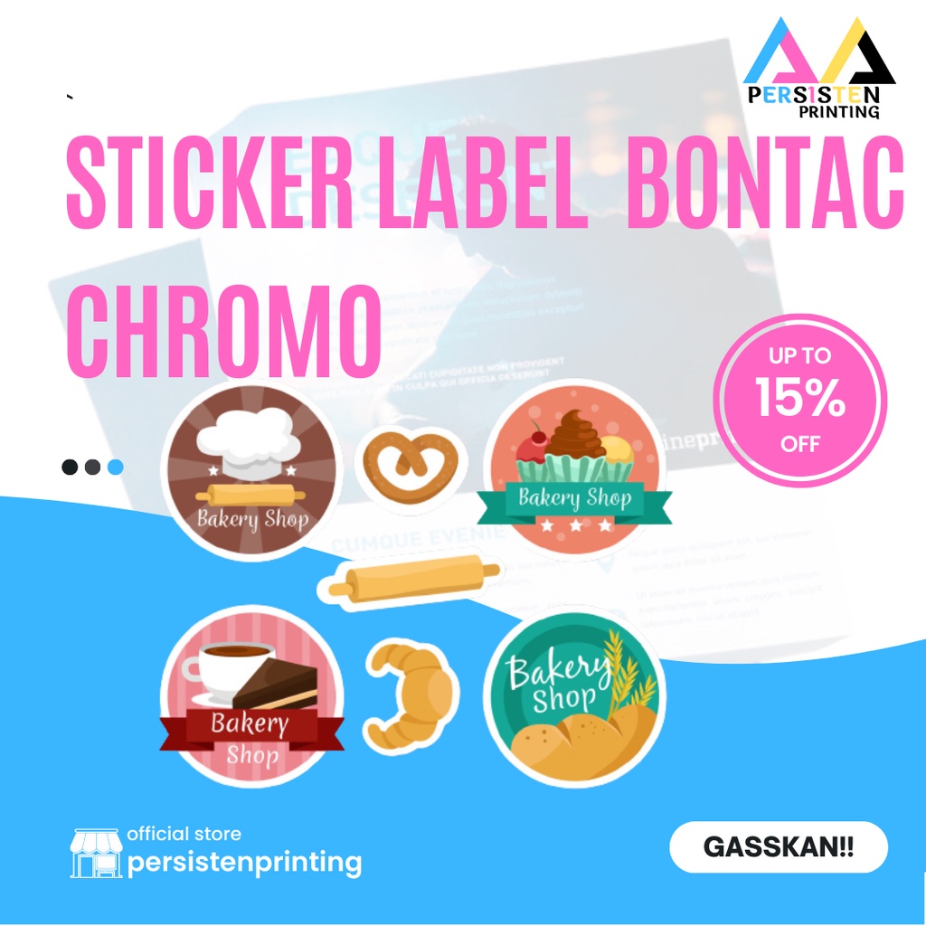 

Cetak Sticker Label Kemasan / Packaging Custom A3+ Bahan Cromo / Bontak