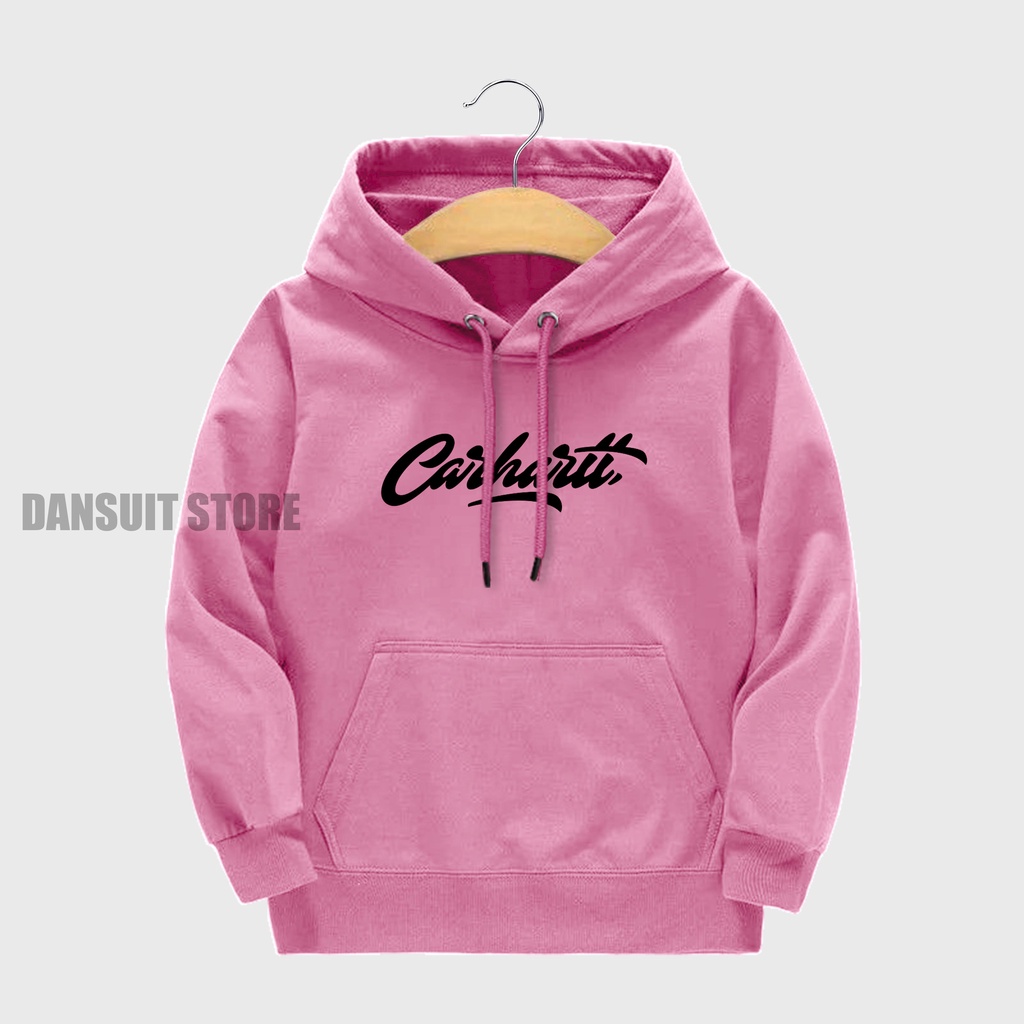 Sweater Hoodie Anak Laki-laki/Perempuan Usia 4-13 Tahun Motif Sablon CARHARTT Bahan Tebal Premium