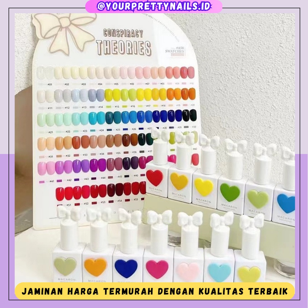 (READY STOCK) SANSU 60 COLORS 1 SET NAIL POLISH MACARON UV GEL FREE DISPLAY CAT KUKU GEL POLISH KUTE