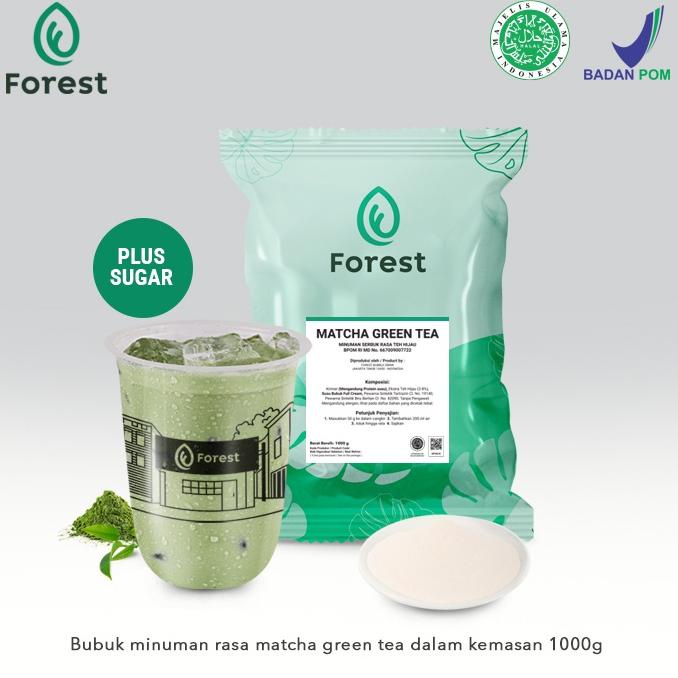 

>V44859) Bubuk Minuman GREEN TEA Powder 1000g PLUS GULA - Forest Bubble Drink
