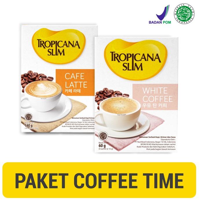 

✓ Paket Coffee Time - Tropicana Slim Cafe Latte + Tropicana Slim White Coffee - Kopi Bebas Gula