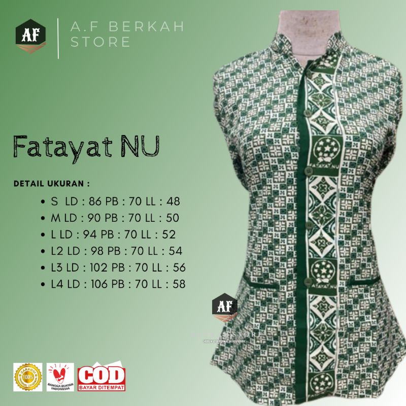Blouse Atasan Seragam Fatayat NU Batik