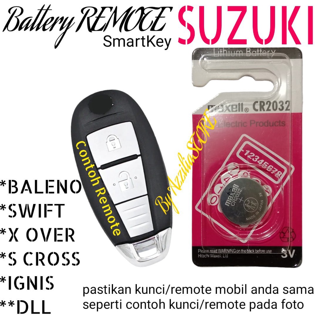 Battery Baterai Batere Batrai Batre Untuk Remote Remot Keyless Smartkey Smart Key Kunci Mobil Suzuki