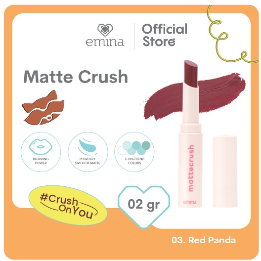 NEW! Emina Mattecrush 2 gr - Lipstick Ringan, Powdery Smooth Matte Finish, Blurring Power