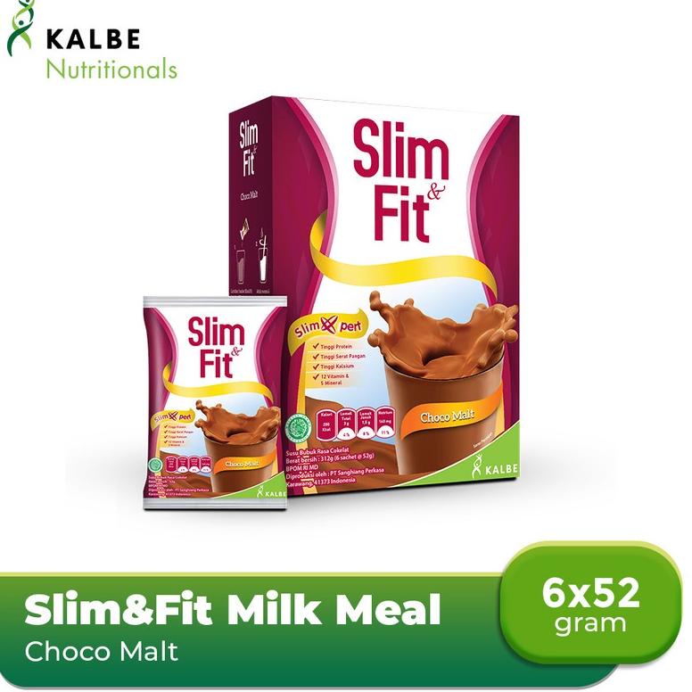 

ORIGINAL% Slim&Fit Milk Meal Replacement Choco Malt 6x52 gr