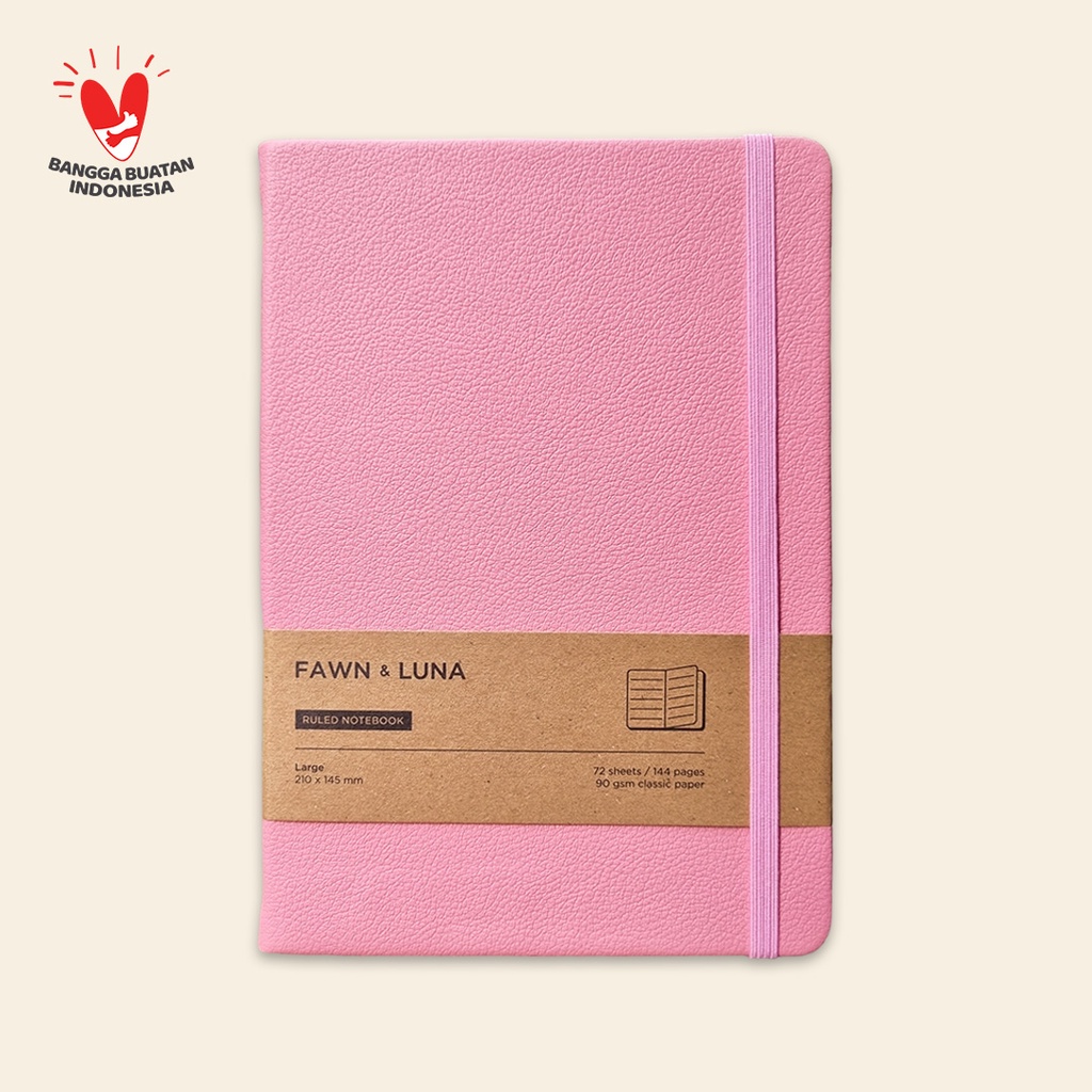 

Fawn & Luna - BLUSH PINK - Notebook Large A5 - Buku Jurnal/Agenda/Diary/Catatan