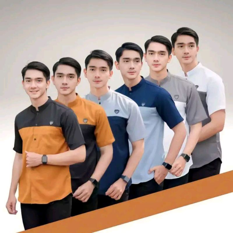 BAJU KOKO LENGAN PENDEK - BAJU KOKO PRIA LENGAN PENDEK - BAJU KOKO PRIA TERBARU - KOKO PRIA DEWASA L