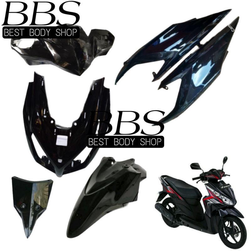 Full Cover Body Halus Honda Vario 110 CBS Techno Karbu | Full Set Bodi Vario Techno Lama Warna Hitam