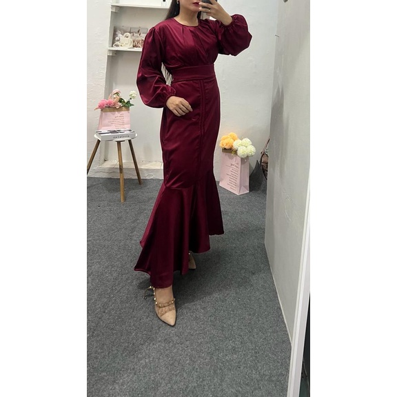 Cherry _ Dress satin roberto | gamis turkey arabian | GAMIS PREMIUM TERBARU